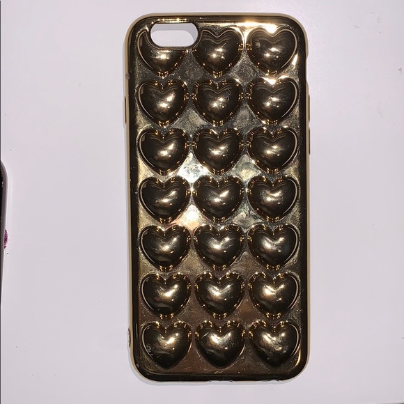 Gold Puffy Hearts IPhone 6 case - Picture 1 of 1